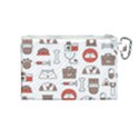 Vector Thin Line Art Vet Seamless Pattern Canvas Cosmetic Bag (Medium) View2