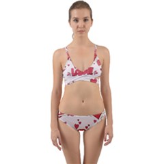 Hand Drawn Valentines Day Element Collection Wrap Around Bikini Set by Salman4z