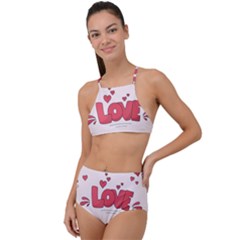 Hand Drawn Valentines Day Element Collection High Waist Tankini Set by Salman4z