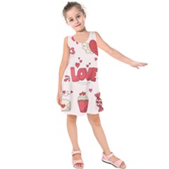 Hand Drawn Valentines Day Element Collection Kids  Sleeveless Dress by Salman4z