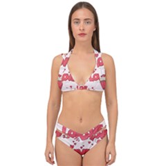 Hand Drawn Valentines Day Element Collection Double Strap Halter Bikini Set by Salman4z