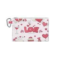 Hand Drawn Valentines Day Element Collection Canvas Cosmetic Bag (small) by Salman4z