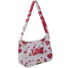 Hand Drawn Valentines Day Element Collection Zip Up Shoulder Bag