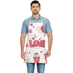 Hand Drawn Valentines Day Element Collection Kitchen Apron by Salman4z