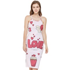 Hand Drawn Valentines Day Element Collection Bodycon Cross Back Summer Dress by Salman4z