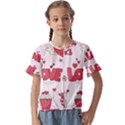 Hand Drawn Valentines Day Element Collection Kids  Cuff Sleeve Scrunch Bottom Tee View1