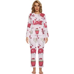 Hand Drawn Valentines Day Element Collection Womens  Long Sleeve Lightweight Pajamas Set by Salman4z