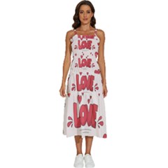 Hand Drawn Valentines Day Element Collection Sleeveless Shoulder Straps Boho Dress by Salman4z