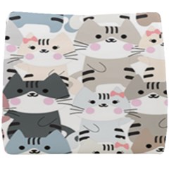 Cute Cat Couple Seamless Pattern Cartoon Seat Cushion by Salman4z