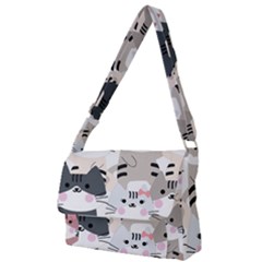 Cute Cat Couple Seamless Pattern Cartoon Full Print Messenger Bag (s) by Salman4z