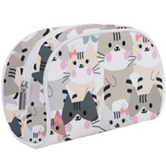 Cute Cat Couple Seamless Pattern Cartoon Make Up Case (large) by Salman4z