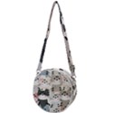 Cute Cat Couple Seamless Pattern Cartoon Crossbody Circle Bag View1