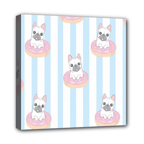 French Bulldog Dog Seamless Pattern Mini Canvas 8  X 8  (stretched) by Salman4z