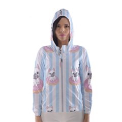 French Bulldog Dog Seamless Pattern Women s Hooded Windbreaker