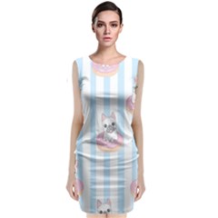 French Bulldog Dog Seamless Pattern Classic Sleeveless Midi Dress