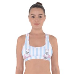 French Bulldog Dog Seamless Pattern Cross Back Sports Bra