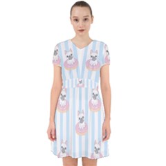 French Bulldog Dog Seamless Pattern Adorable in Chiffon Dress