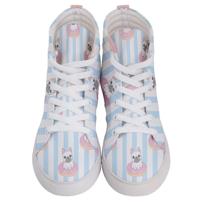 French Bulldog Dog Seamless Pattern Women s Hi-Top Skate Sneakers