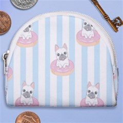 French Bulldog Dog Seamless Pattern Horseshoe Style Canvas Pouch