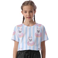 French Bulldog Dog Seamless Pattern Kids  Basic Tee