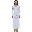 French Bulldog Dog Seamless Pattern Long Sleeve Longline Maxi Dress View1