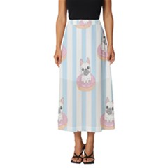 French Bulldog Dog Seamless Pattern Classic Midi Chiffon Skirt