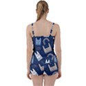 Colorful Cute Cat Seamless Pattern Tie Front Two Piece Tankini View2