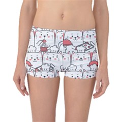 Cute Cat Chef Cooking Seamless Pattern Cartoon Boyleg Bikini Bottoms by Salman4z