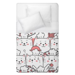 Cute Cat Chef Cooking Seamless Pattern Cartoon Duvet Cover (single Size) by Salman4z