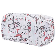 Cute Cat Chef Cooking Seamless Pattern Cartoon Toiletries Pouch