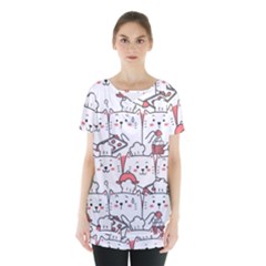 Cute Cat Chef Cooking Seamless Pattern Cartoon Skirt Hem Sports Top by Salman4z