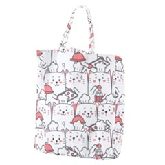 Cute Cat Chef Cooking Seamless Pattern Cartoon Giant Grocery Tote by Salman4z