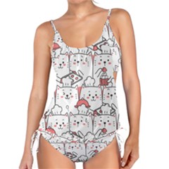 Cute Cat Chef Cooking Seamless Pattern Cartoon Tankini Set by Salman4z