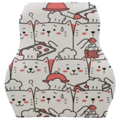 Cute Cat Chef Cooking Seamless Pattern Cartoon Car Seat Velour Cushion  by Salman4z