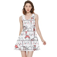 Cute Cat Chef Cooking Seamless Pattern Cartoon Inside Out Reversible Sleeveless Dress by Salman4z