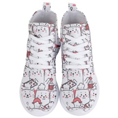 Cute Cat Chef Cooking Seamless Pattern Cartoon Women s Lightweight High Top Sneakers by Salman4z