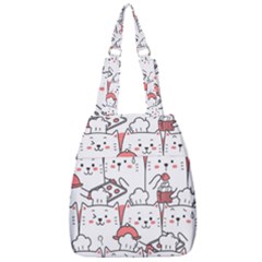 Cute Cat Chef Cooking Seamless Pattern Cartoon Center Zip Backpack by Salman4z