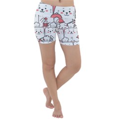 Cute Cat Chef Cooking Seamless Pattern Cartoon Lightweight Velour Yoga Shorts by Salman4z