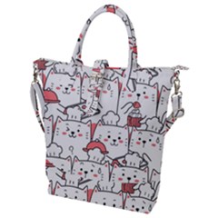 Cute Cat Chef Cooking Seamless Pattern Cartoon Buckle Top Tote Bag by Salman4z