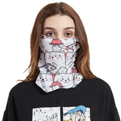 Cute Cat Chef Cooking Seamless Pattern Cartoon Face Covering Bandana (two Sides) by Salman4z