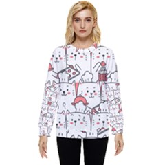 Cute Cat Chef Cooking Seamless Pattern Cartoon Hidden Pocket Sweatshirt by Salman4z