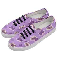 Cute Colorful Cat Kitten With Paw Yarn Ball Seamless Pattern Women s Classic Low Top Sneakers by Salman4z