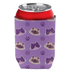 Cute Colorful Cat Kitten With Paw Yarn Ball Seamless Pattern Can Holder by Salman4z