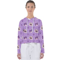 Cute Colorful Cat Kitten With Paw Yarn Ball Seamless Pattern Women s Slouchy Sweat by Salman4z