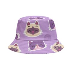 Cute Colorful Cat Kitten With Paw Yarn Ball Seamless Pattern Bucket Hat by Salman4z