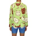 Cute Hand Drawn Cat Seamless Pattern Kids  Long Sleeve Swimwear View2