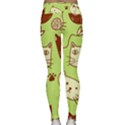 Cute Hand Drawn Cat Seamless Pattern Classic Yoga Leggings View2