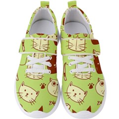 Cute Hand Drawn Cat Seamless Pattern Men s Velcro Strap Shoes by Salman4z