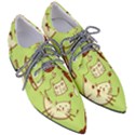 Cute Hand Drawn Cat Seamless Pattern Pointed Oxford Shoes View3