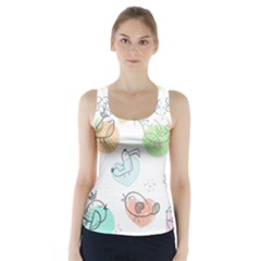 Cartoon Bird Cute Doodle Bird Racer Back Sports Top by Salman4z